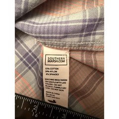 Southern Marsh Performance Plaid Button Down Shirt Mens XL Grey Blue Orange Duck