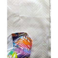 Bertigo White Chevron Jacquard Button Down Shirt Tropical Cuff Sz XXL NWT $159