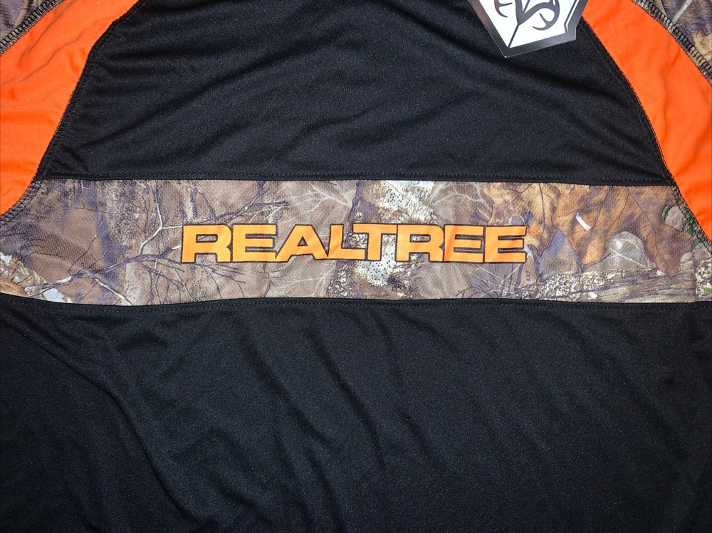 M Real Tree Edge 100% Polyester Camouflage Short Sleeve Orange And Camo RT5