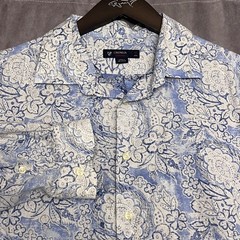 Cremieux Collection Button Down Men XL Blue White Floral Paisley Cotton