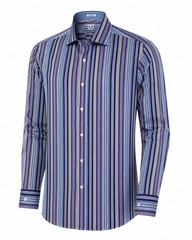 BUGATCHI Men’s Button-Down Shirt Uomo Multicolor Striped Shaped Fit Long Sleeve