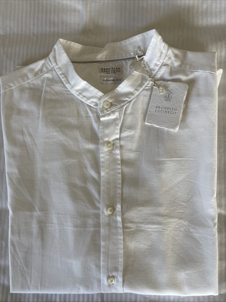 with tags Luxury Rare Brunello Cucinelli Mens Banded Collar Leisure Fit G2U