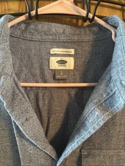 Old Navy Blue Chambray Pattern Flannel Shirt. Men’s Size Large Regular For