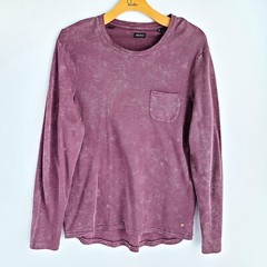 Buffalo David Bitton Katherine Distressed Long Sleeve Shirt XXL Rouge Red New
