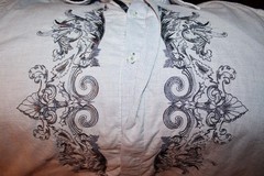 Men Size M Christopher Wicks Embroidered Button Shirt English Laundry White Blue