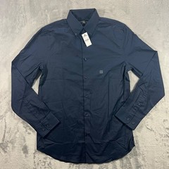 EXPRESS Slim 1MX Dress Shirt Mens Small Navy Blue NWT Long Sleeve Button Down