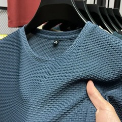 Silk High-End Solid Color High Quality Short Sleeve T Shirts Men’s
