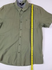 Volcom Everett Short Sleeve Button Up Shirt Military Green Modern Fit Medium
