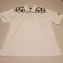 Anchorage Golf Course Shirt Mens XL White Gray Multicolor Page & Tuttle 25.5×30