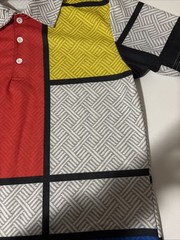 SIIMHWRSS Deep Multi Pattern Striped All Over Print Polo Shirt