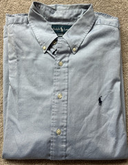 Blue Ralph Lauren Classic Fit button down Mens Dress Shirt size 17″-32/33