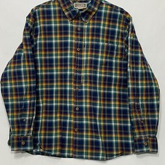 Duluth Trading Vertical Zip Pocket Button Collar Plaid Shirt Multicolor Men XL