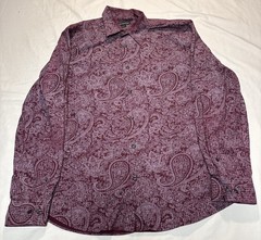 Express Design Studio Long-Sleeve Button Up Shirt L (16-16.5) Maroon