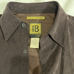 Men’s button up suede microfiber size small 100% polyester