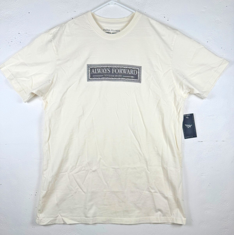 Size M – Paper Planes Always Forward Never Backward T-Shirt Cream Vapor