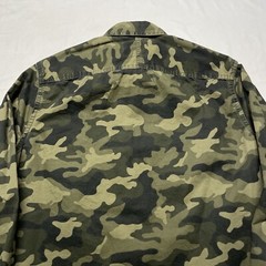 Camouflage Button Up Shirt Men’s Small Camo US Army Military Design Hipster Y2K