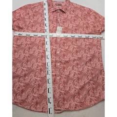 NWT Consequence Paisley Button Down Shirt Mens XL Faded Rose Pink Short Sleeve