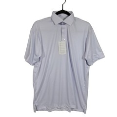 Collars & Co Featherweight Flex Dress Collar Polo Shirt Small Blue Thin Stripe
