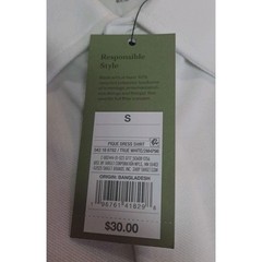 Goodfellow & Co Men’s White Performance Pique Button Down Long Sleeve Size Small