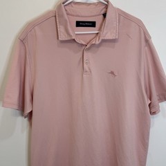 Tommy Bahama Shirt Mens XL Polo Pima Cotton Blend Marlin Logo Pink Island Zone