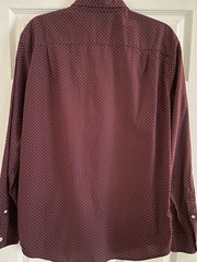 American Eagle Polka Dot Button-Down Shirt Burgundy White Long Sleeve L
