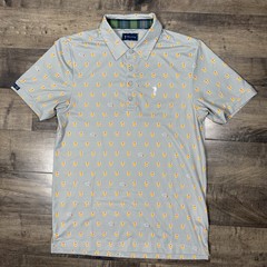 William Murray Golf Polo Shirt Mens S Tequila Sunrise Gray