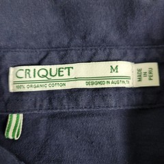 Criquet Mens Medium Solid Navy Stretch Knit Polo Long Sleeve