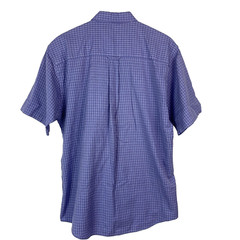 Pendleton Periwinkle Plaid Broadway Cloth Short Sleeve Button Up Shirt Large