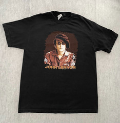 VINTAGE John Lennon Shirt Adult Large Black US Army Military 2005 Tee Logo Men L