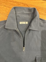 Ted Baker London Men’s Gray Solid Collared 1/4 Zip Short Sleeve Polo Size 5