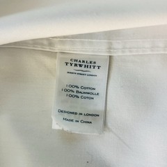 Charles Tyrwhitt White Dress Shirt Mens 20 / 37 Button Up Classic Fit Non Iron