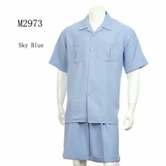 Men’s 2-piece Spring/Summer Casual Short Sleeve Shirt Set /Walking Suit 2973