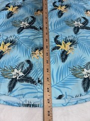 Burnside Men’s Tropical Button Down Shirt Blue Yellow Floral 100% Cotton Medium