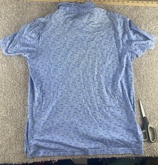 Peter Millar Seaside Soft Touch Pima Cotton Polo All Over Fish Print Mens L Golf