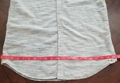 FREE PLANET Mens MEDIUM Button Front Blue White Short Sleeve Casual Cotton Shirt