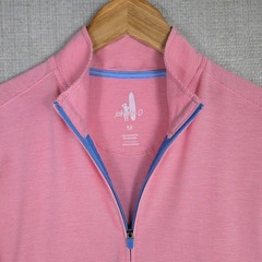 JOHNNIE-O x RAVINIA GREEN CC Mens Medium Performance 1/4 Zip Pullover Pink Golf