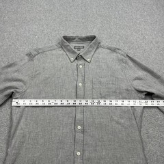 Ash & Erie Shirt Mens Large Gray Slim Fit Long Sleeve Double Faced Button Up