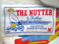 Chubbies The Nutter 1/4 Button All Over Print Nautical Hawaiian Shirt Men Size M