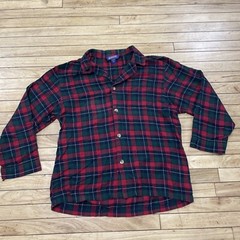 Pendleton Button Up Flannel Shirt Men L Red Green Plaid Night Pajamas 46-48″