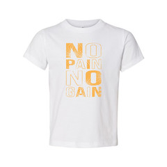 No Pain No Gain Unisex Athletic Tee With Bold Orange Slogan For Gym Workouts Tra