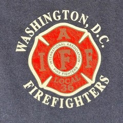 Bayside Washington DC Firefighters Local 36 Navy Blue Graphic T-Shirt Mens L USA