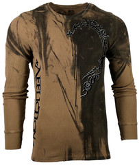 AFFLICTION Men’s Thermal Shirt DARK NIGHT Biker Skulls Tattoo S-5XL
