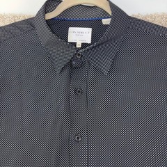 CON.STRUCT Mens XL Black Microdot Button Down Shirt Slim Fit 4-Way Stretch Sleek
