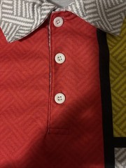 SIIMHWRSS Deep Multi Pattern Striped All Over Print Polo Shirt