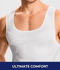 Mens Compression Undershirt Body Shaper Tank Top Slimming Shirt Tummy Control