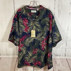 Caribbean Silk Blend Hawaiian Shirt Men 2XB Big Blue Camp Cruise Resort Tropical