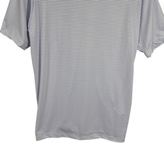 Collars & Co Featherweight Flex Dress Collar Polo Shirt Small Blue Thin Stripe
