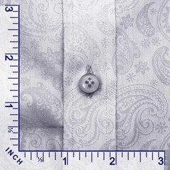 High Open Bow Collar Buttonless Gray Jacquard Paisley Mens Cocktail Events Shirt