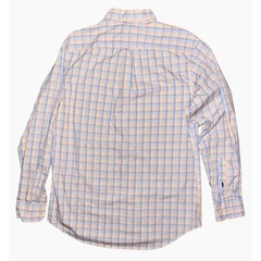 IZOD Premium Essentials Long Sleeve Button Down Orange & Blue Plaid Shirt M