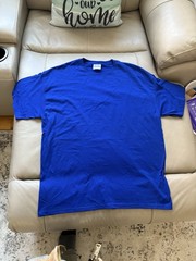 Vintage Y2K 2000s Hanes Heavyweight 50/50 Blank Navy Blue T Shirt Size XL